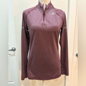 Adidas Running Climalite Quarter Zip Long Sleeve Pullover Size medium
